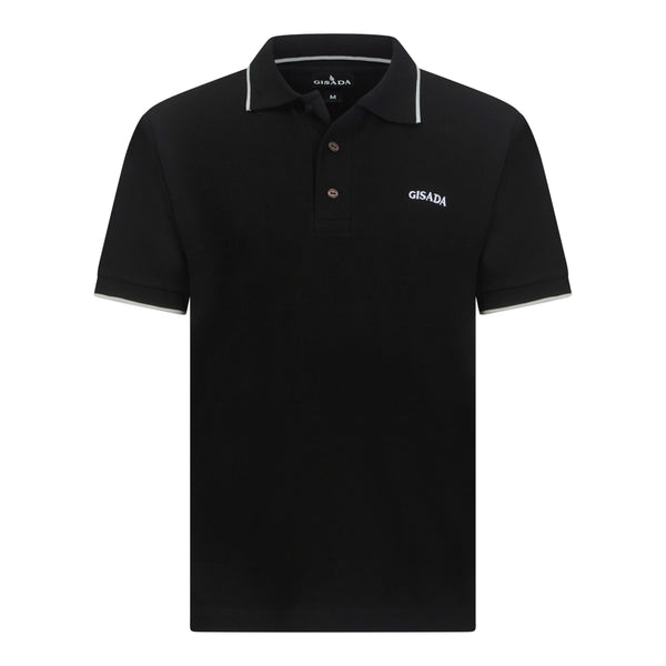 gisada Regular Fit Short Sleeves Polo in Premium Cotton with Contrast