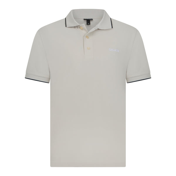 gisada Regular Fit Short Sleeves Polo in Premium Cotton with Contrast