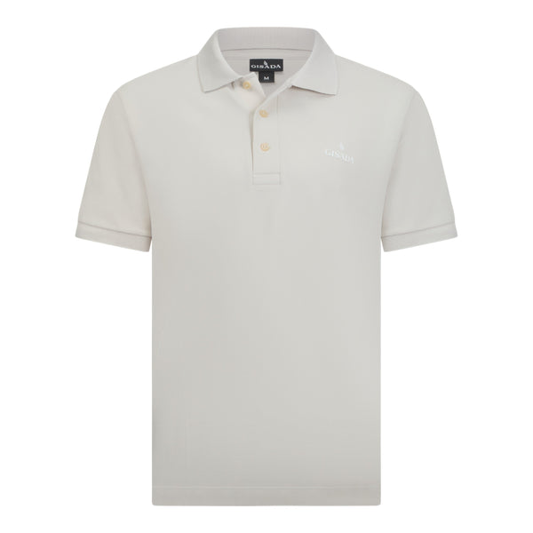 gisada Regular Fit Short Sleeves Polo in Premium Cotton with Rubber Logo
