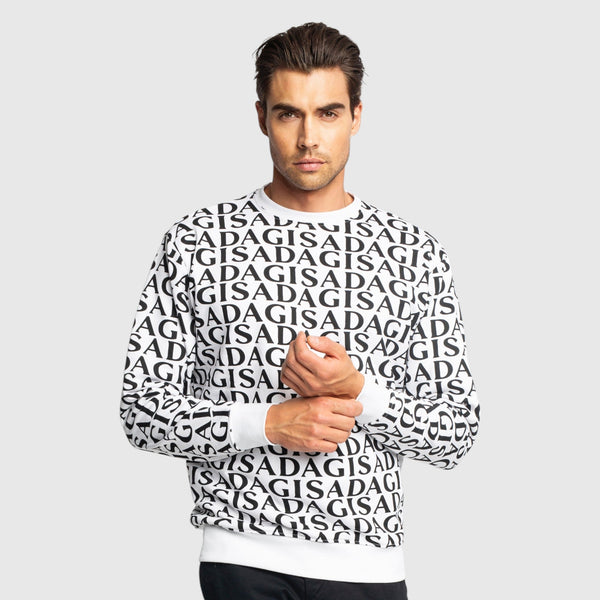 Gisada Regular Fit Sweatshirt In Midweight Cotton With Allover Print