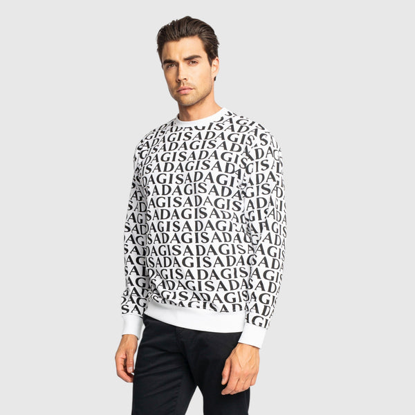 Gisada Regular Fit Sweatshirt In Midweight Cotton With Allover Print