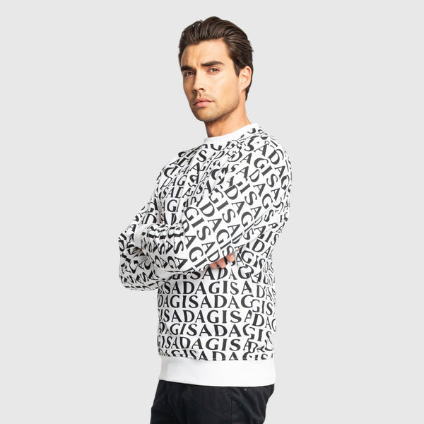 Gisada Regular Fit Sweatshirt In Midweight Cotton With Allover Print