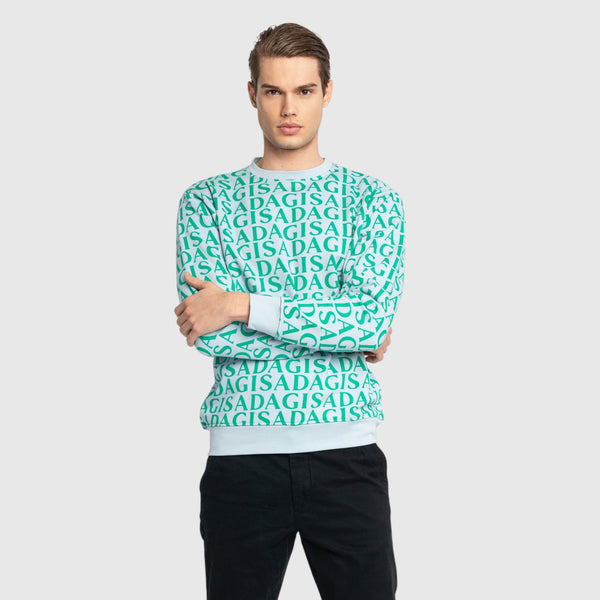 Gisada Regular Fit Sweatshirt In Midweight Cotton With Allover Print