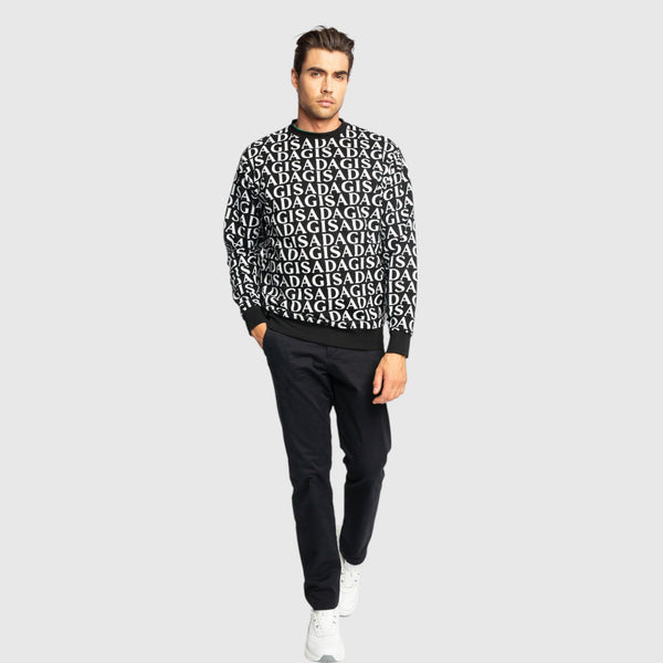 Gisada Regular Fit Sweatshirt In Midweight Cotton With Allover Print