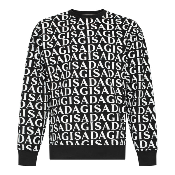 gisada Regular Fit Sweatshirt in Midweight Cotton with Allover Print