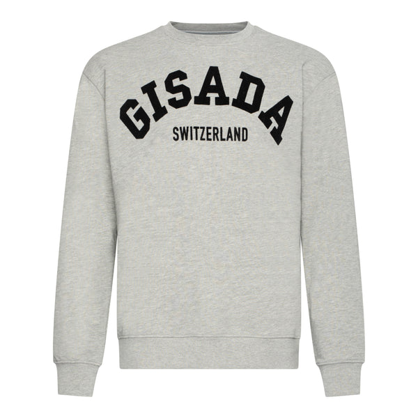 gisada Regular Fit Sweatshirt in Midweight Cotton with Flock Print