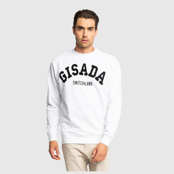 Gisada Regular Fit Sweatshirt In Midweight Cotton With Flock Print