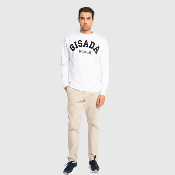 Gisada Regular Fit Sweatshirt In Midweight Cotton With Flock Print