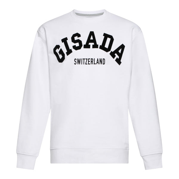 gisada Regular Fit Sweatshirt in Midweight Cotton with Flock Print
