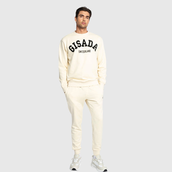 Gisada Regular Fit Sweatshirt In Midweight Cotton With Flock Print