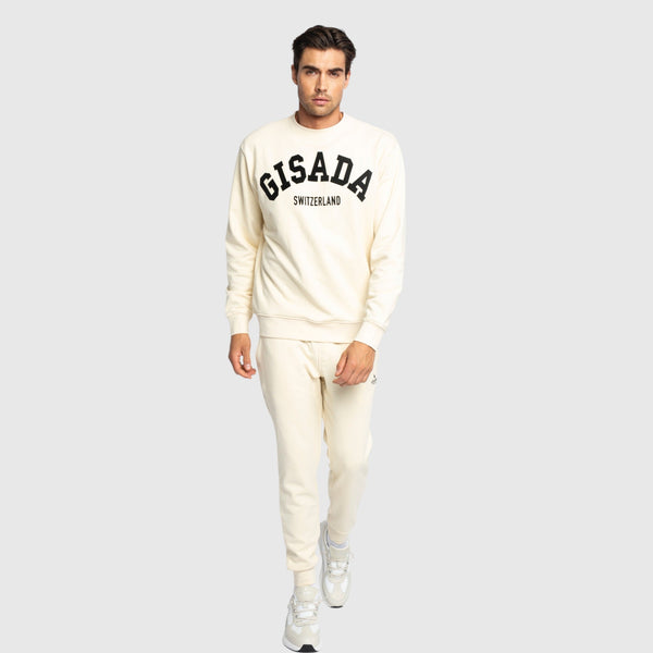 Gisada Regular Fit Sweatshirt In Midweight Cotton With Flock Print