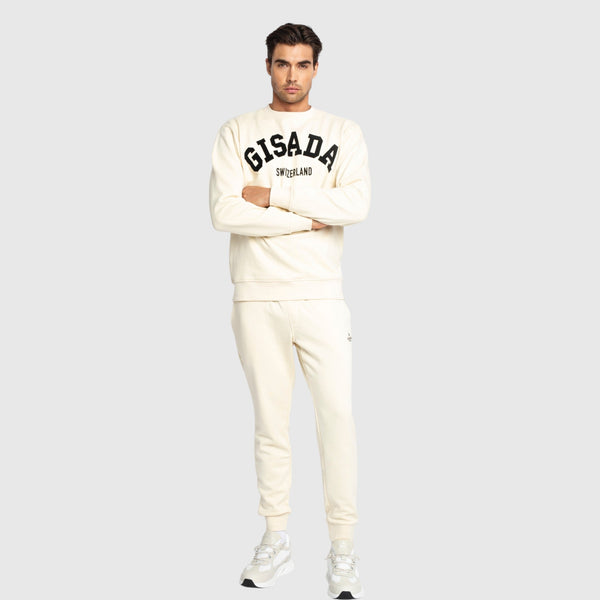 Gisada Regular Fit Sweatshirt In Midweight Cotton With Flock Print