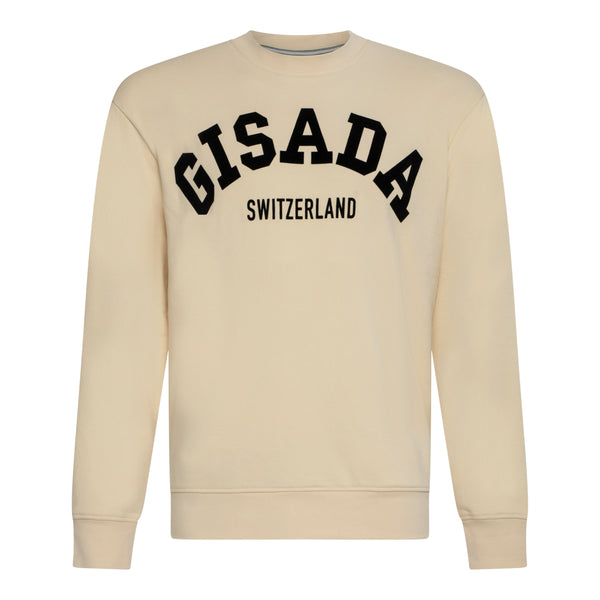 gisada Regular Fit Sweatshirt in Midweight Cotton with Flock Print