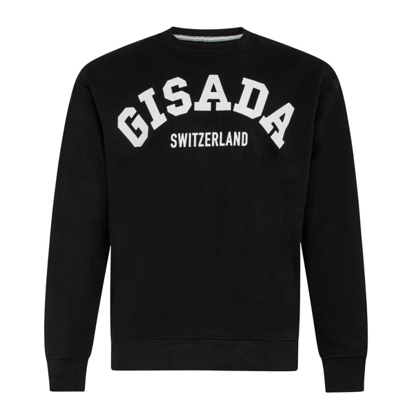 gisada Regular Fit Sweatshirt in Midweight Cotton with Flock Print