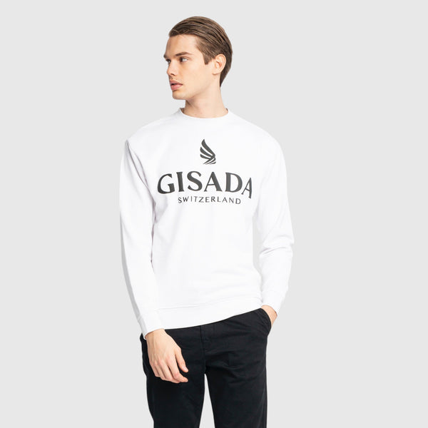 Gisada Regular Fit Sweatshirt In Midweight Cotton With Logo Puff Print