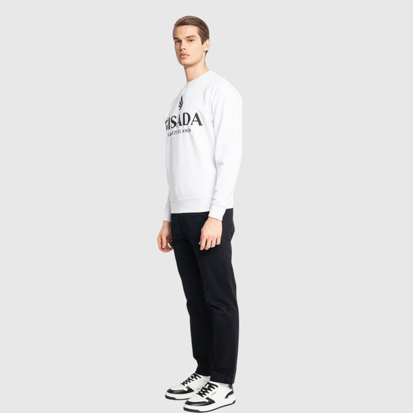 Gisada Regular Fit Sweatshirt In Midweight Cotton With Logo Puff Print