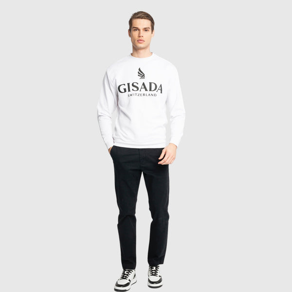 Gisada Regular Fit Sweatshirt In Midweight Cotton With Logo Puff Print