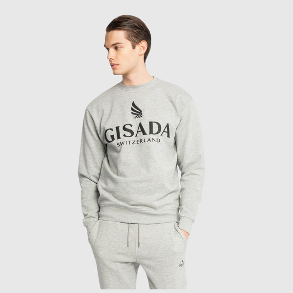 Gisada Regular Fit Sweatshirt In Midweight Cotton With Logo Puff Print
