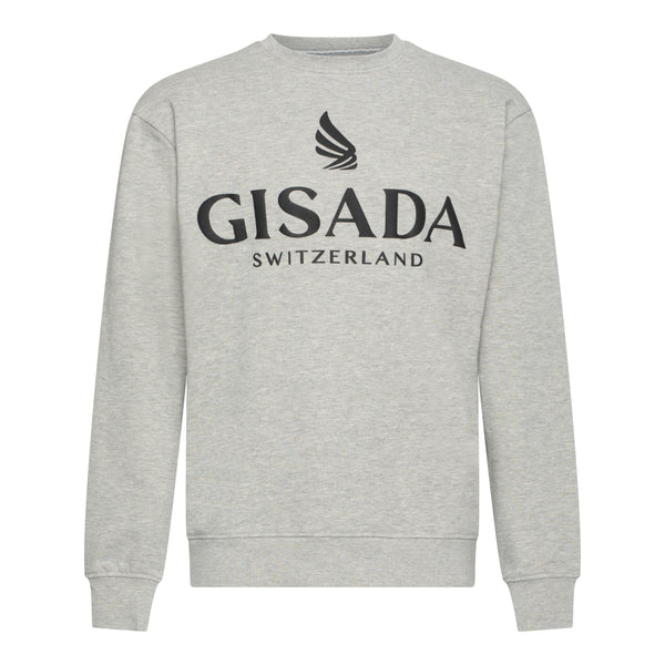 gisada Regular Fit Sweatshirt in Midweight Cotton with Logo Puff Print