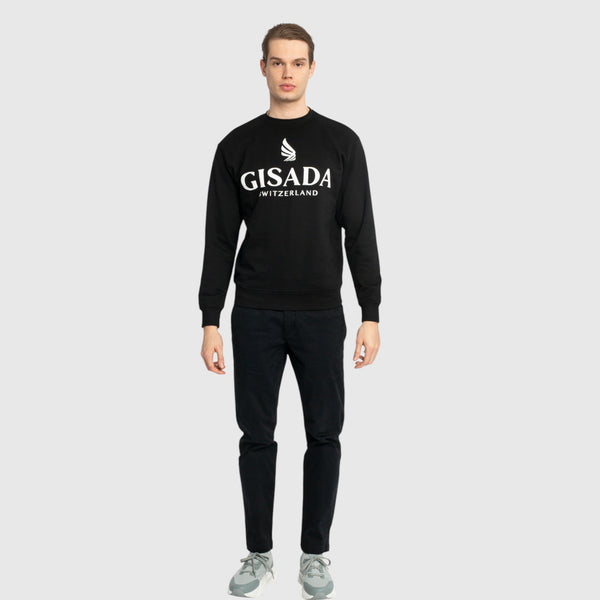 Gisada Regular Fit Sweatshirt In Midweight Cotton With Logo Puff Print