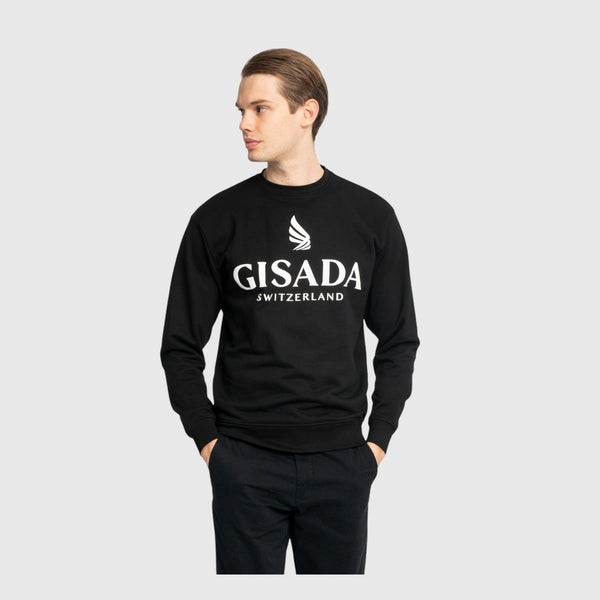 Gisada Regular Fit Sweatshirt In Midweight Cotton With Logo Puff Print