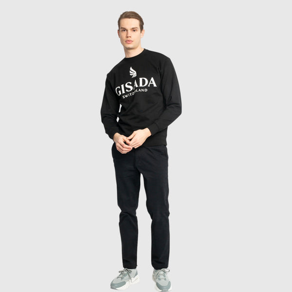 Gisada Regular Fit Sweatshirt In Midweight Cotton With Logo Puff Print
