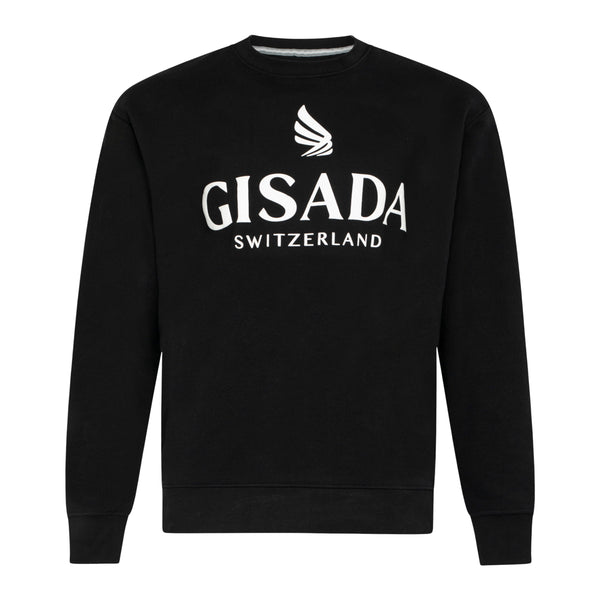gisada Regular Fit Sweatshirt in Midweight Cotton with Logo Puff Print