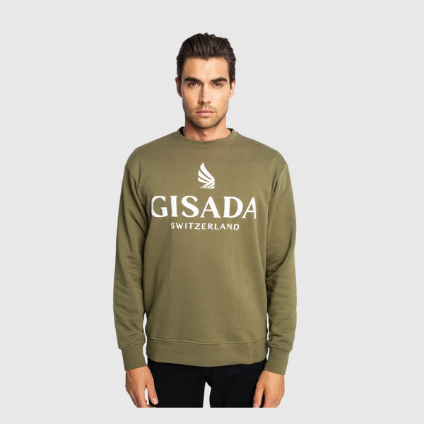 Gisada Regular Fit Sweatshirt In Midweight Cotton With Logo Puff Print