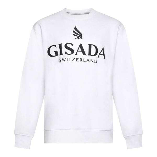 gisada Regular Fit Sweatshirt in Midweight Cotton with Logo Puff Print