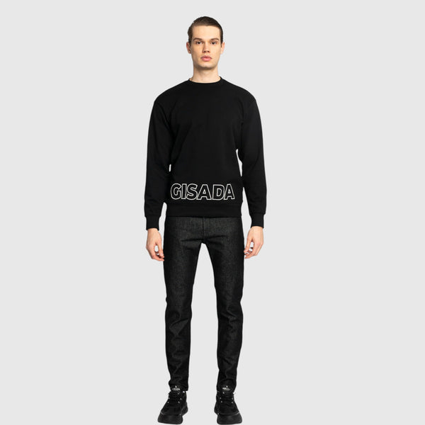 Gisada Regular Fit Sweatshirt In Midweight Cotton With Puff Print