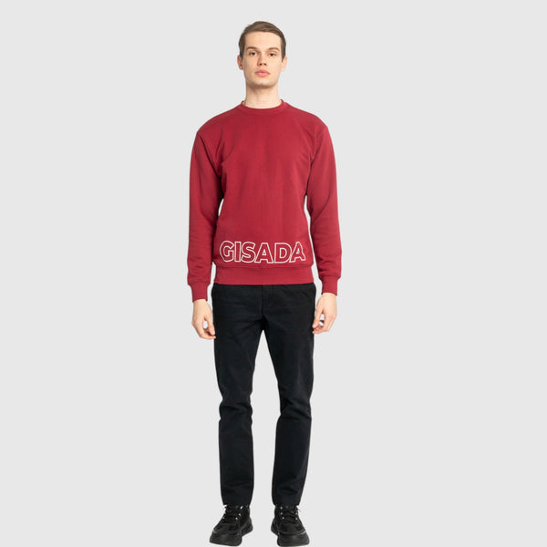 Gisada Regular Fit Sweatshirt In Midweight Cotton With Puff Print