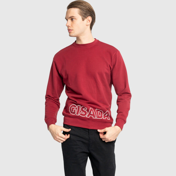 Gisada Regular Fit Sweatshirt In Midweight Cotton With Puff Print