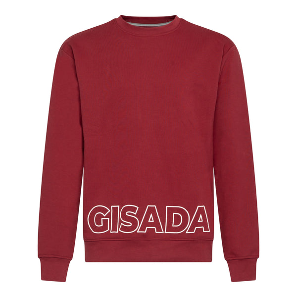 gisada Regular Fit Sweatshirt in Midweight Cotton with Puff Print