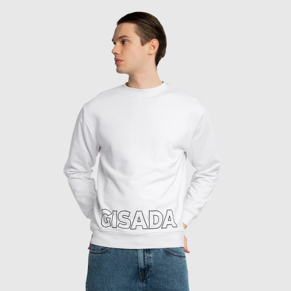 Gisada Regular Fit Sweatshirt In Midweight Cotton With Puff Print