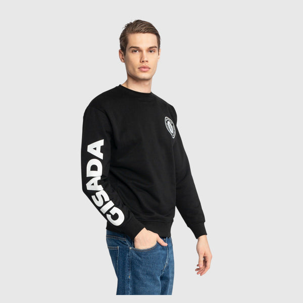 Gisada Regular Fit Sweatshirt In Midweight Cotton With Silicon Print