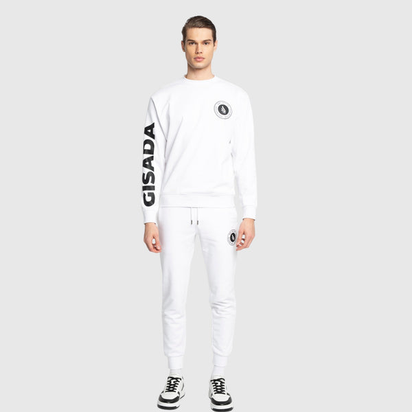Gisada Regular Fit Sweatshirt In Midweight Cotton With Silicon Print