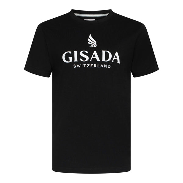gisada Regular Fit T-Shirt in Jersey Cotton with Flock Logo