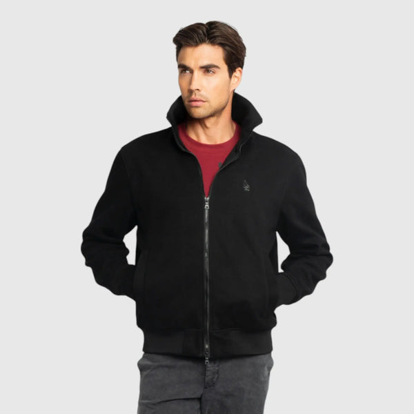 Gisada Regular Fit Windbreaker In Knit With Collar Print And Wing On Front