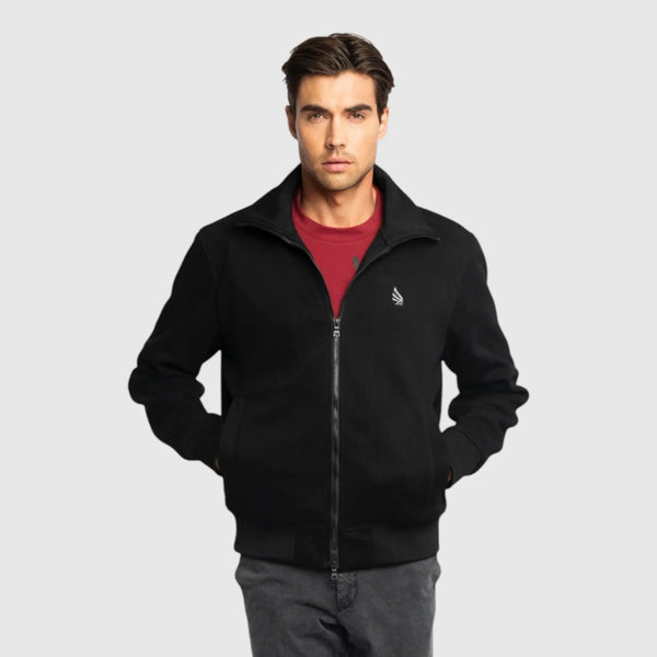 gisada Regular Fit Windbreaker in Knit with Collar Print and Wing on Front