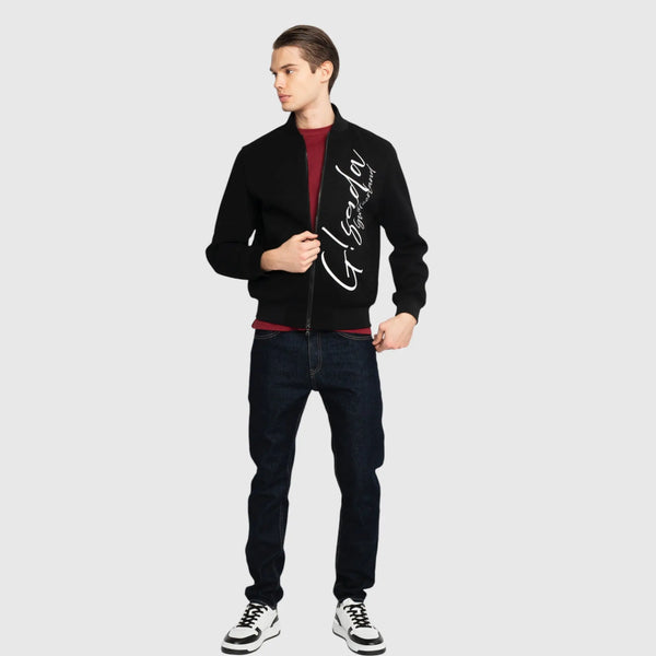 Gisada Regular Fit Windbreaker In Knit With Cursive Print