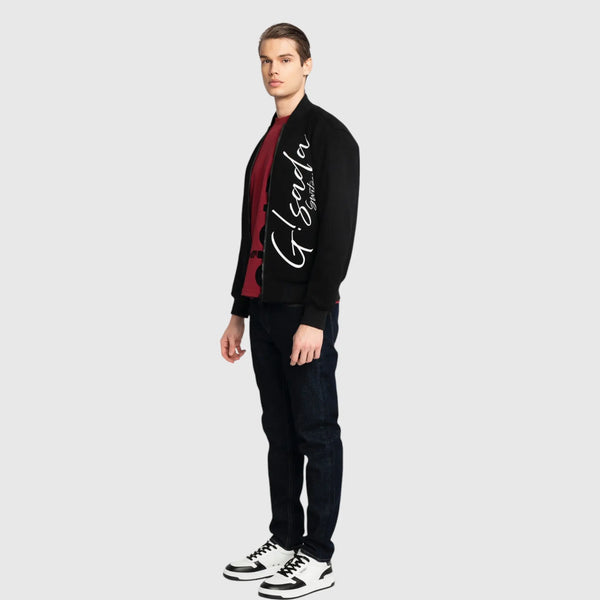 Gisada Regular Fit Windbreaker In Knit With Cursive Print