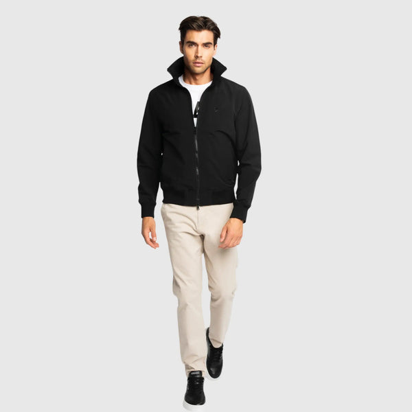 Gisada Regular Fit Windbreaker In Nylon With Collar Print And Wing On Front