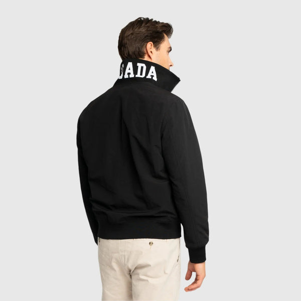 Gisada Regular Fit Windbreaker In Nylon With Collar Print And Wing On Front