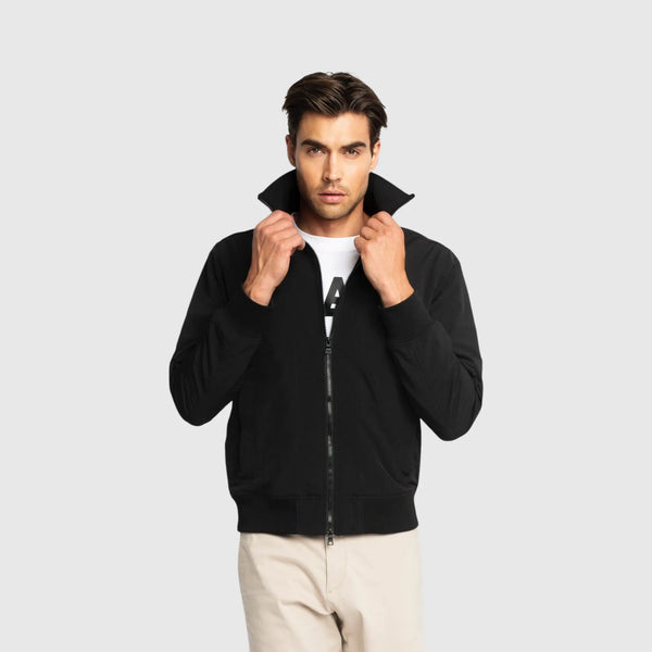 gisada Regular Fit Windbreaker in Nylon with Collar Print and Wing on Front