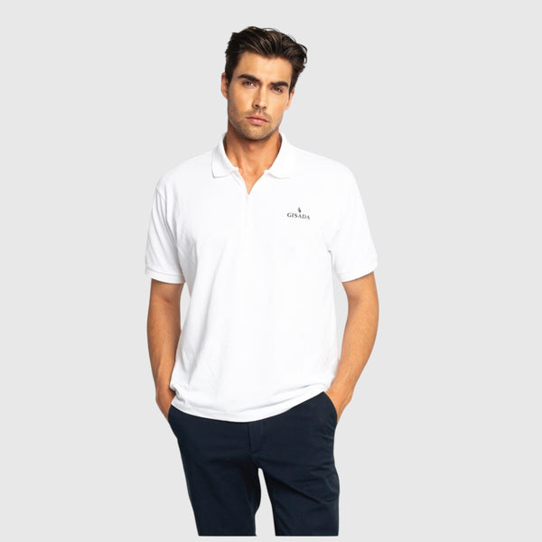 Gisada Regular Fit Zip-Up Polo In Luxe Interlock Piquet With Rubber Logo