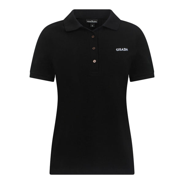 gisada Slim Fit Short Sleeves Polo in Interlock Piquet with Embroidery Gisada Logo