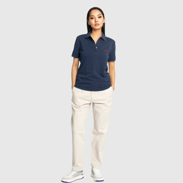 Gisada Slim Fit Short Sleeves Polo In Interlock Piquet With Embroidery Gisada Logo