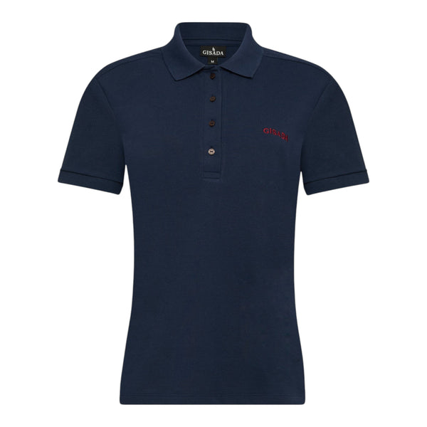 gisada Slim Fit Short Sleeves Polo in Interlock Piquet with Embroidery Gisada Logo