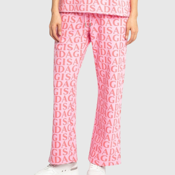 Gisada Straight Leg Sweatpants In Midweight Cotton With Allover Print