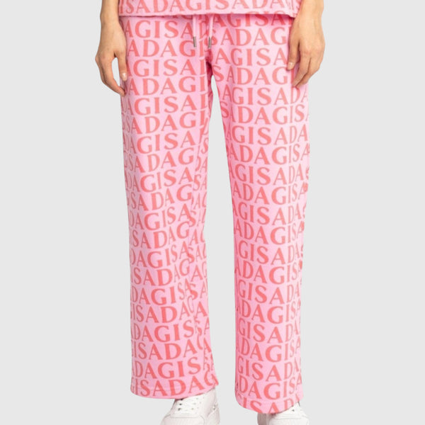 Gisada Straight Leg Sweatpants In Midweight Cotton With Allover Print